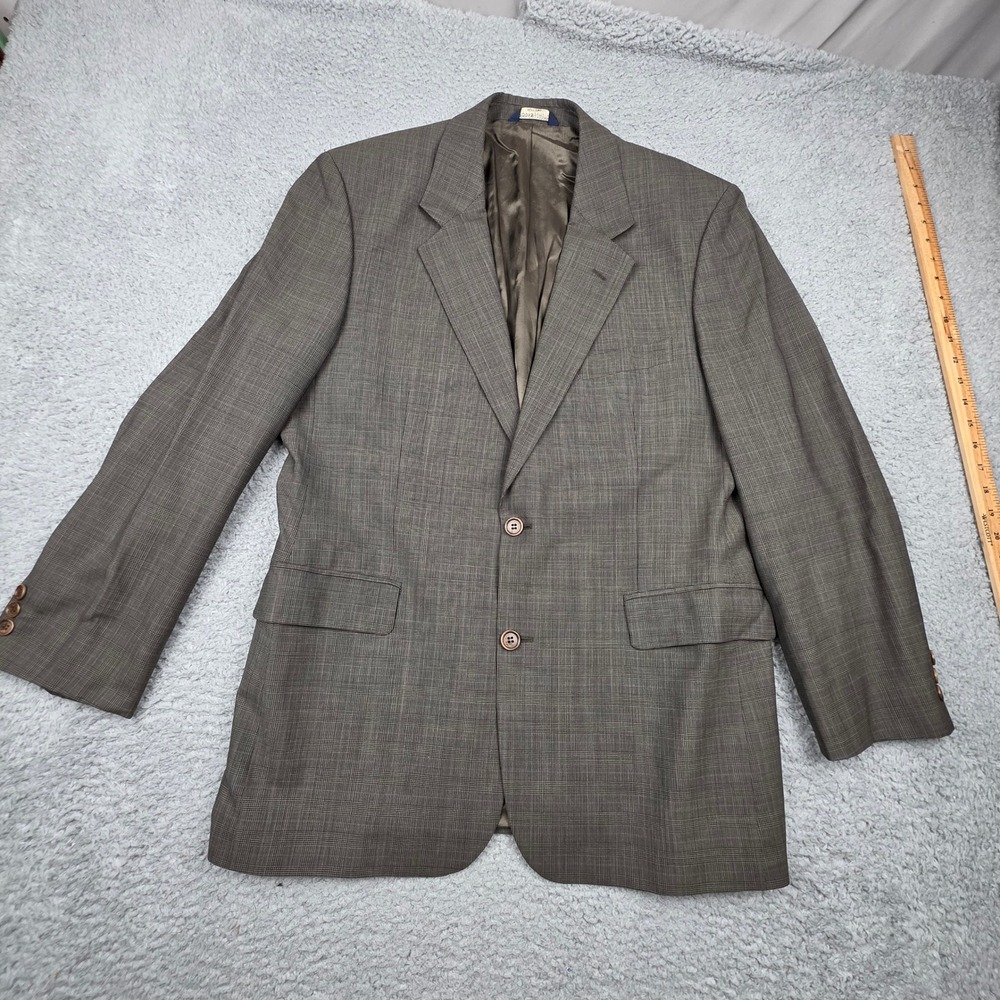 Brooks Brothers Blazer Mens 41R Brown‎ Glen Plaid Wool Stretch Two Button Jacket